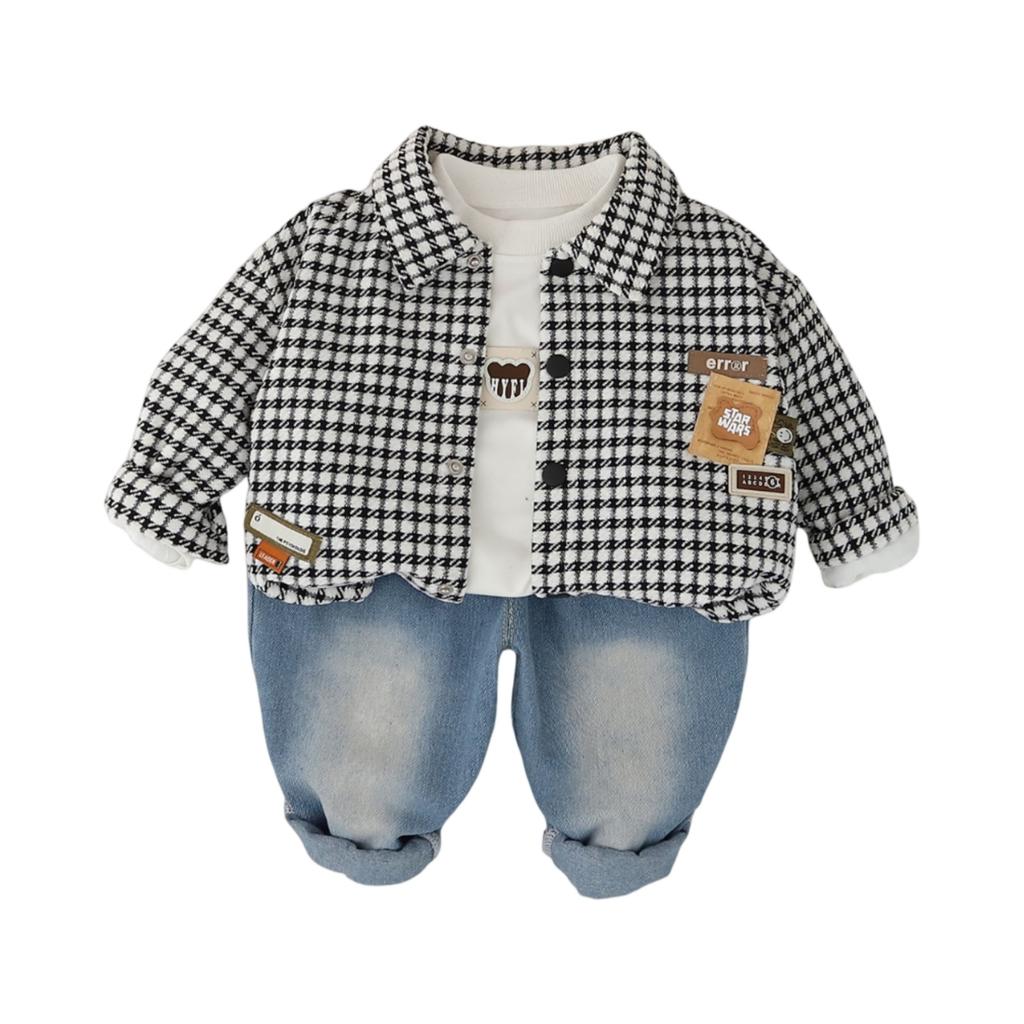 Kids Casual Long-Sleeve Set, Comfortable Daily Wear Outfits