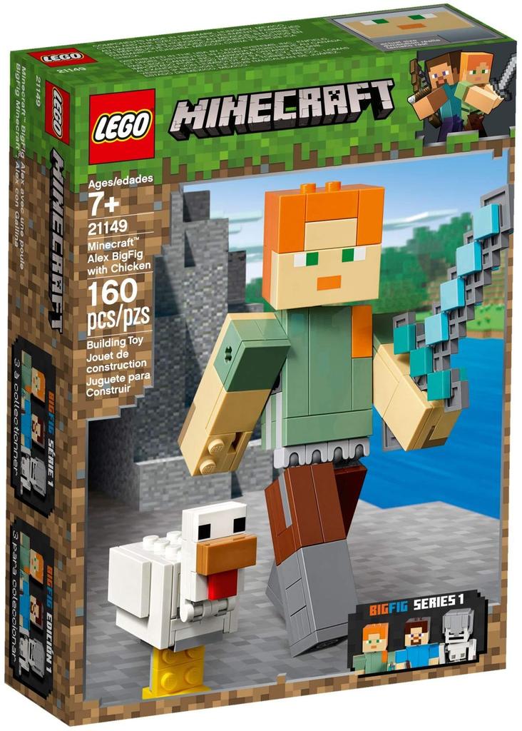 LEGO Minecraft Big Fig Alex and Chicken 21149 Building Blocks Toy for Boys