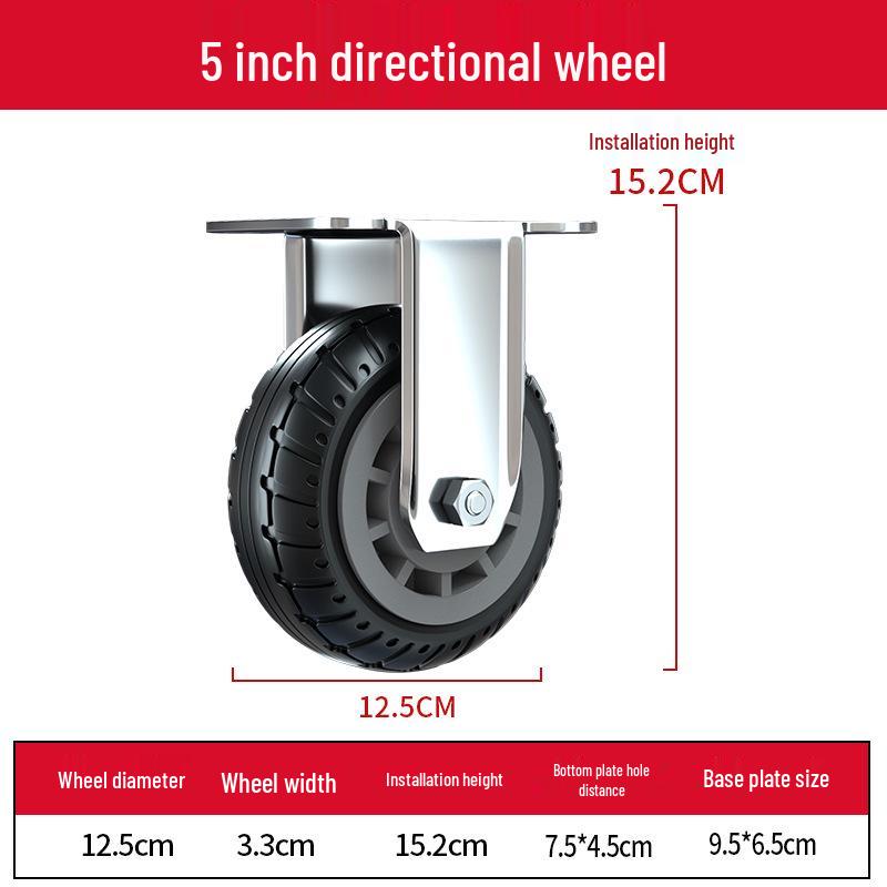 3-Inch Heavy Duty Swivel Wheel Hand Truck with Brake and Silent Rubber Casters