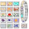 Trendy Colorful Flowers Butterfly Eye Orange Sun Italian Charm Bracelet Link Fit 9MM Stainless Steel DIY Making Beads Jewelry