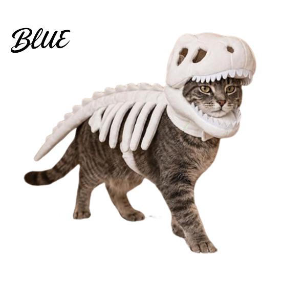 Divertente Costume da Festival per Animali Domestici Costume Scheletro di Dinosauro per Animali Domestici Apparel 3D Luminoso al Buio Halloween Cani Vestito Dino Gatti Cosplay Festa Festiva Divertente