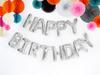 Silberner Happy Birthday Folienballon 340 x 35 cm