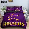 Constellation King Queen Duvet Cover Astrological Bedding Set for Kids Teens Adults Psychedelic Tarot Astrology Soft Quilt Cover
