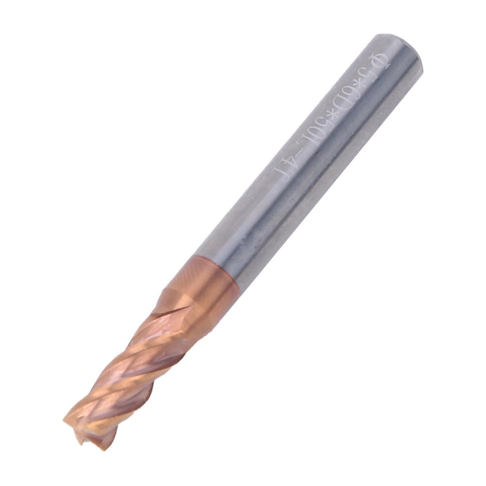 5mm 4 Flutes Nano Coating Spiral End Mill Tungsten Steel CNC Milling Cutter Bit (5pcs)