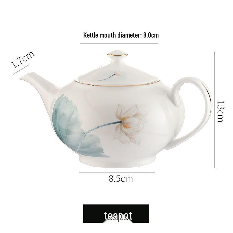 Bone China Lotus Pond Teapot and Bowl Set