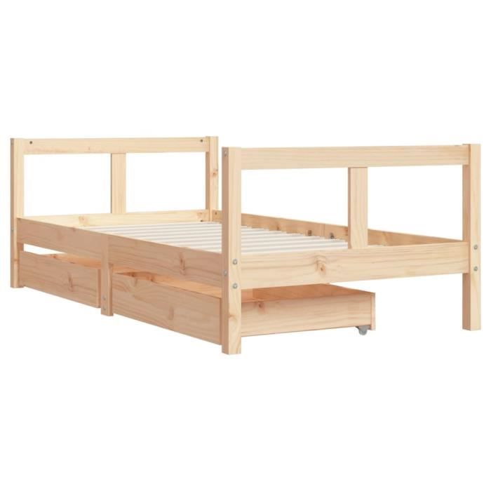 VidaXL Cadre de lit pour enfant et tiroirs 80x160cm bois de pin massif 834414