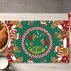 Weihnachts-Platzsets Baum-Muster Tischsets Hitzebeständige Leinen-Platzsets für Esszimmer- und Küchendekor für Festtagsmahlzeiten, Zusammenkünfte, Partytisch