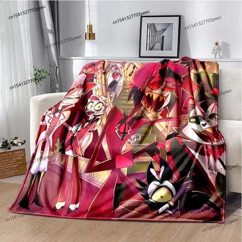 Helluva Boss Blitzo Adult Animated Cute Soft Plush Blanket Living Room Bedroom Bed Sofa Picnic Flannel Blanket Kids Blanket Gift