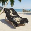 Bohemian Sun Moon Star Pattern Oversized Beach Towel - Quick-Dry Super Absorbent Lightweight for Swimming,Modern Bohemian Style
