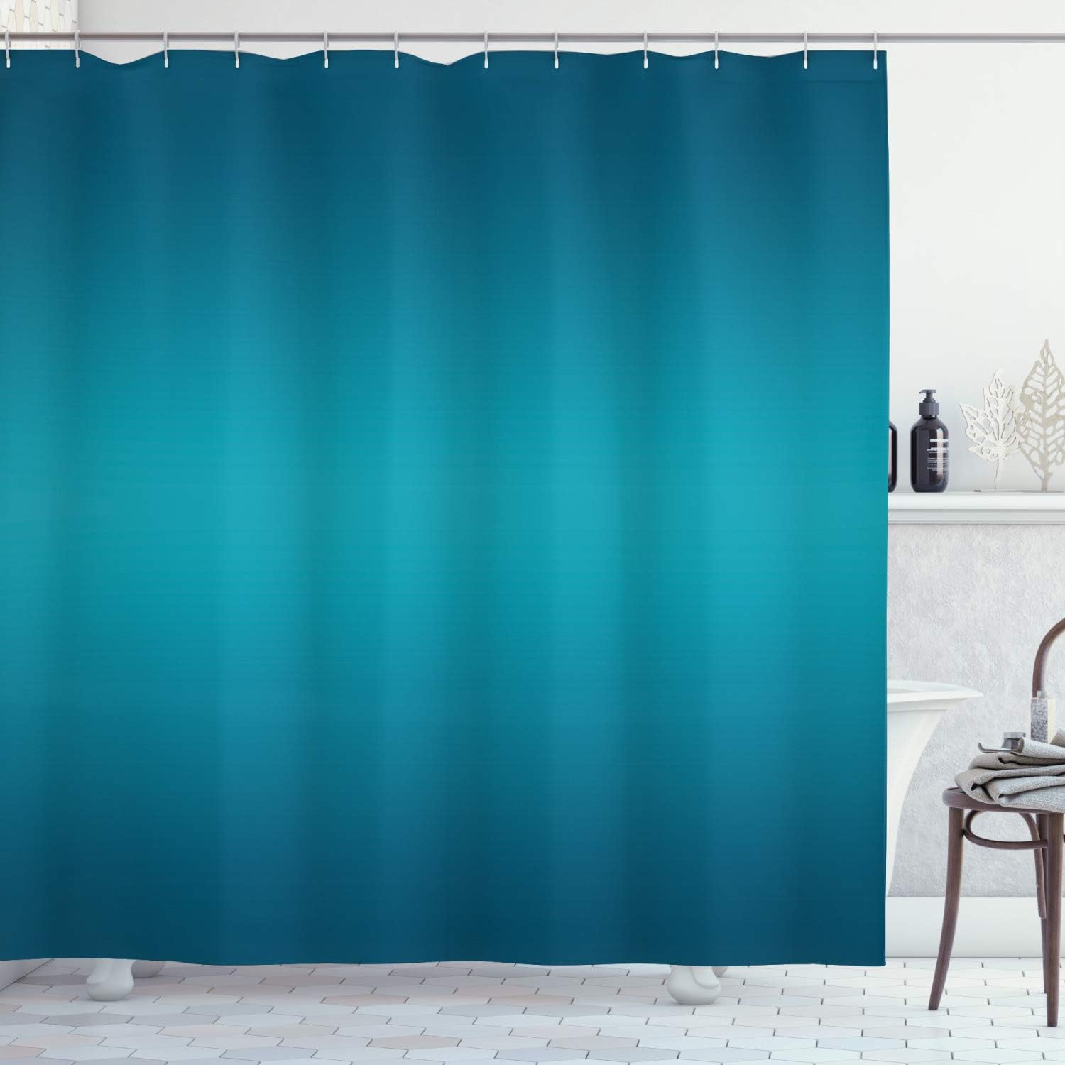 

Modern Floral Shower Curtain Geometric Flower Pattern Bathroom Accessory Black And Cream Print Water Resistant Curtains Retro W60H190(CM)-1 Pcs