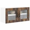 Wall Mounted Glass Cabinet LUCCA Smoked Oak 80 X 31 X 40 Cm