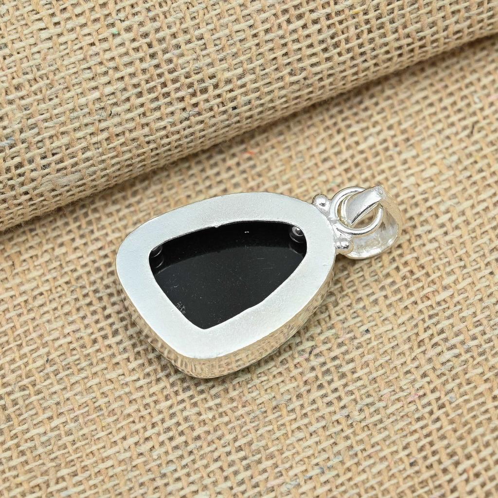 Blue Triplet Opal Gemstone Handmade Solid 925 Sterling Silver Jewelry Birthday Pendant For Her