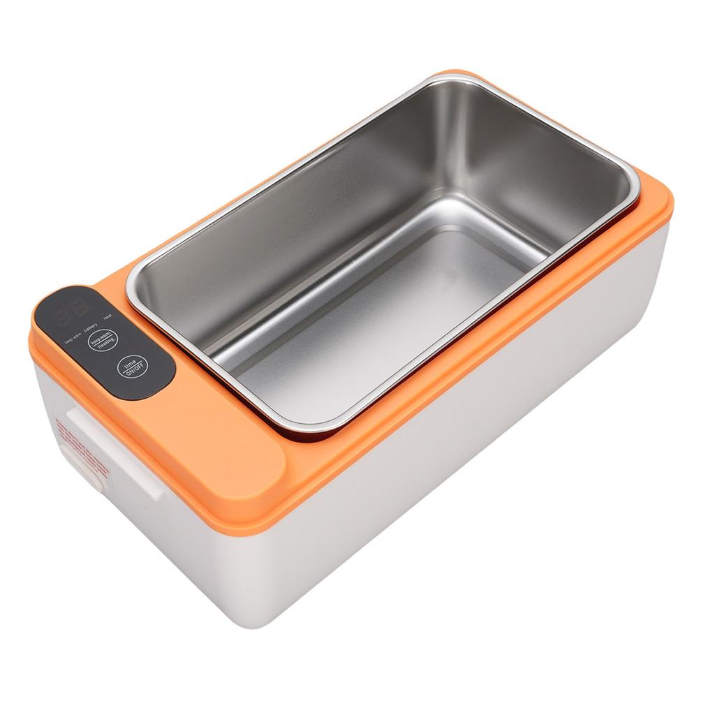 Trådløs elektrisk matboks 40W Oppvarmet matboks 1L 304 Rustfritt stål Bærbar matvarmer Batteridrevet for reise