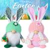 Chaoya Easter Fabric Faceless Bunny Couple Dolls Knitted Hat Decoration Figurines