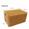 Large Capacity Rattan Storage Box Rectangular Weave Container Woven Storage Basket  Household