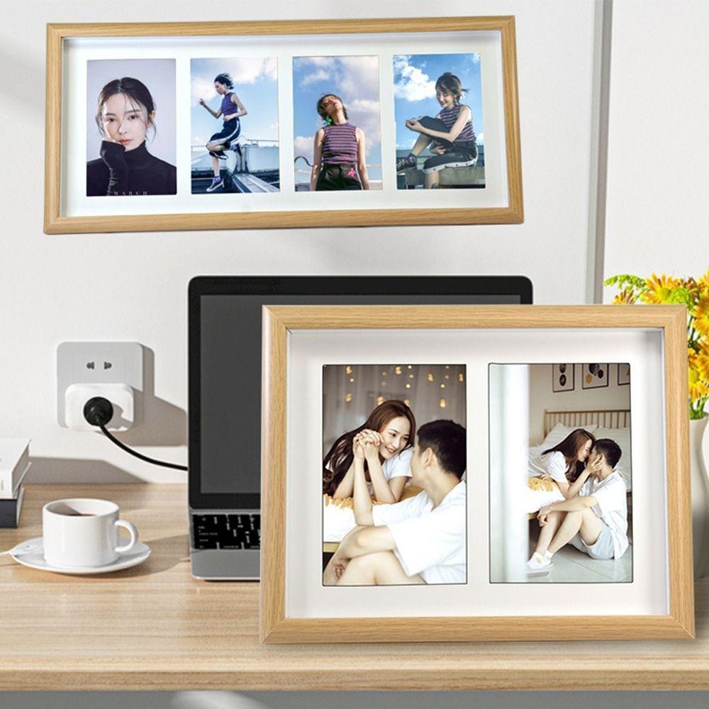 Modern 6 INCH Collage Photo Frame Wooden Stand - up Tabletop Frames Durable High Definition Picture Frame Desktop Decor