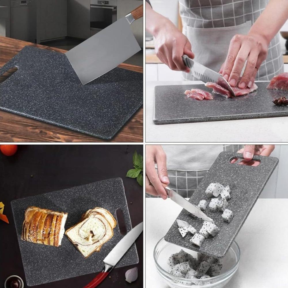 Antibakteriyel PP Kesme Tahtası Mermer Dokulu Et Doğrama Tahtası Bulaşık Makinesinde Yıkanabilir