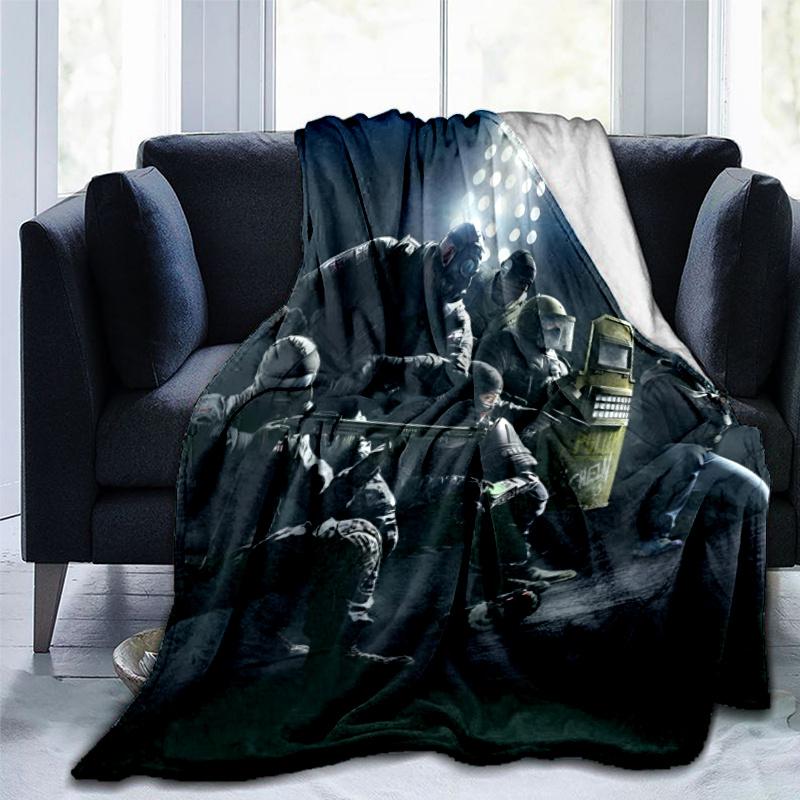 Rainbow Six Siege Theme Printed Blanket,Perfect for Couch, Bed, Travel & Outdoor Use | Machine Washable, Cozy & Durable.