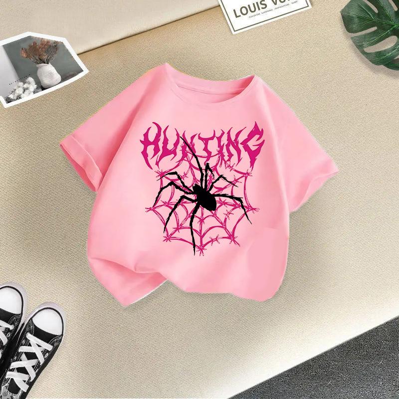 Kid T Shirt 2-13Y Fashion Printed T-shirt Round-neck Short-sleeve T-shirt Kids 100% Cotton Clothes