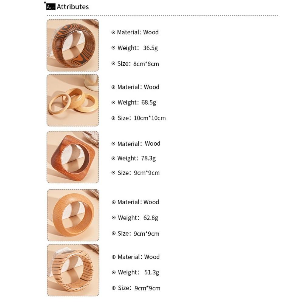 Texture Wooden Bracelet Wide Geometric Bangles New Wooden Bangles  Gifts