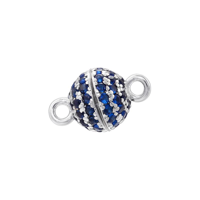 ZHUKOU 6MM Brass Inlaid Zircon Round Magnet Connection Buckle Bead Water Diamond Pendant Jewelry Making Buckle Accessories:VK265