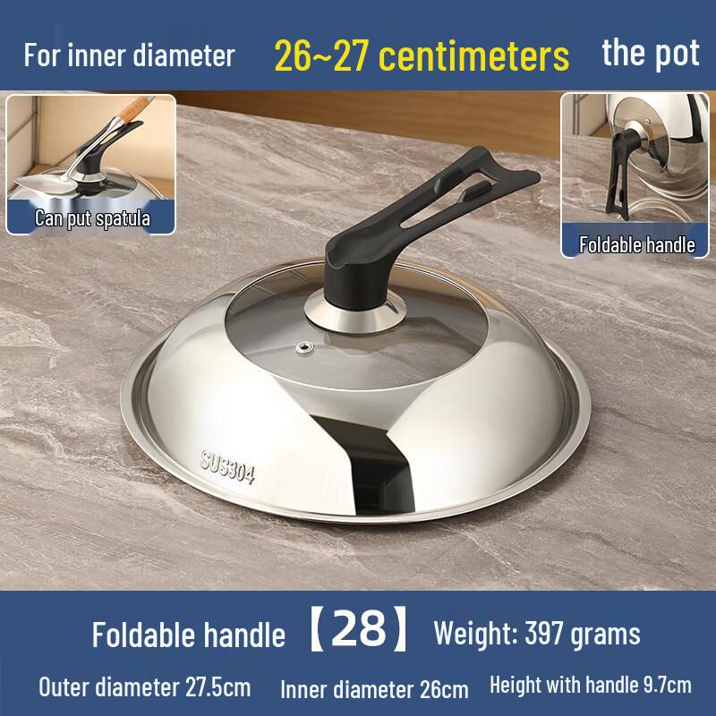

28cm 304 Stainless Steel Stand-Up Pot Lid