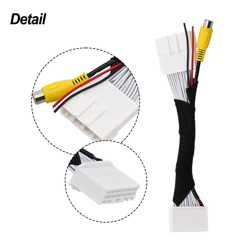 Car Rearview Camera Adapter Cable for CX5 and 2 Back Up Video Input Replacement Connector with ABS and Copper Wire