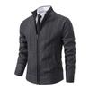 Men's Casual Cardigan Stand Collar Sweater Jacket Warm Slim Fit Sweater