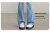 Women's High-Waisted Micro-Flare Jeans: Slimming Light-Colored Pants for Petite Figures - Spring & Autumn Style