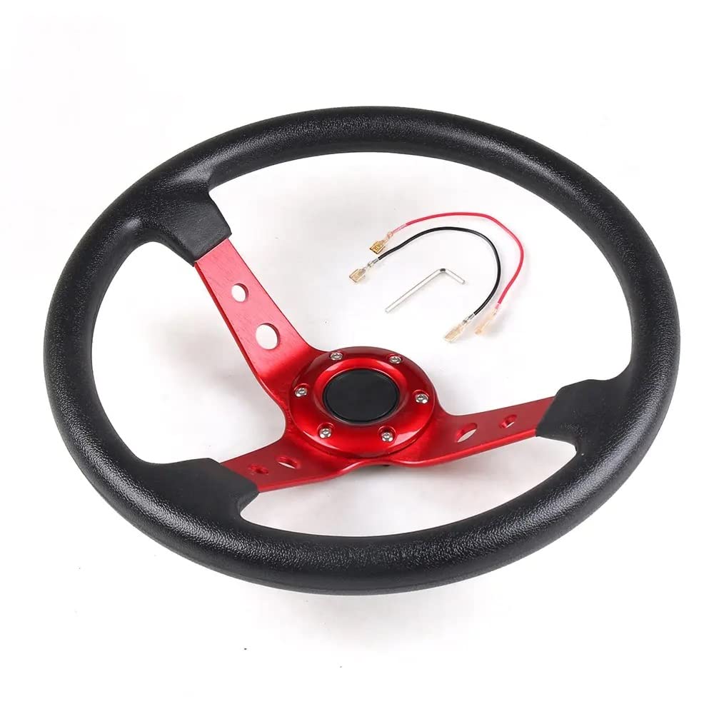 Roost Sport Steering Wheel, 35mm Diameter, 350mm, Sports Type (350mm, Red)