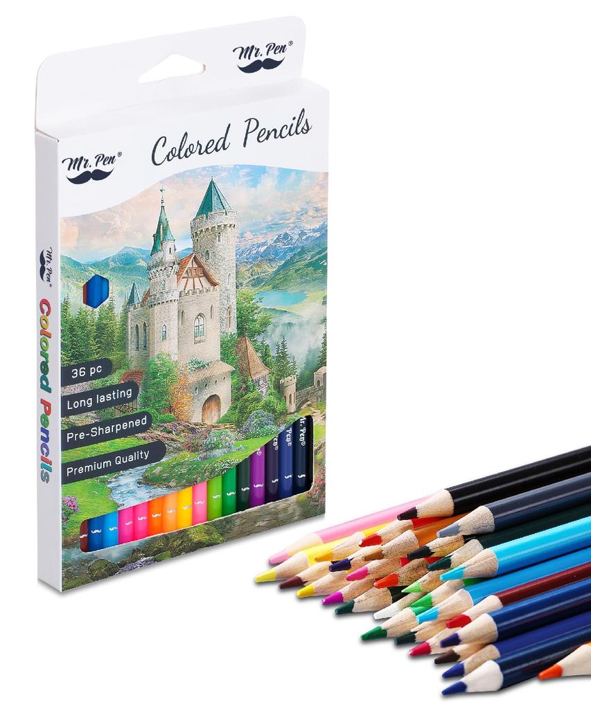 Pen Softcore Wooden Colored Pencils Set for Adults Halloween Supplies Mr. - 36-Pack & Kids,