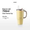 Buydeem Riesiger isolierter Kaffeebecher mit Strohhalm