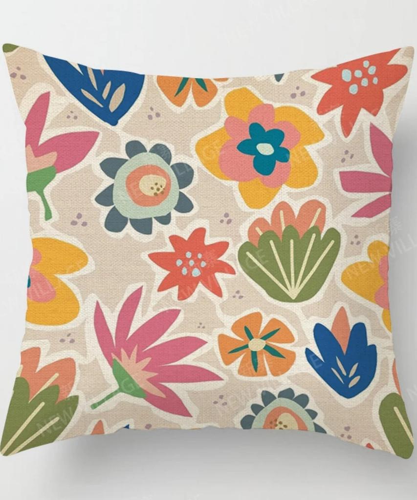 Colorful Floral Patterned Pillow Covers Pattern Cushion Cover Suitable for Sofa Bedroom Car Pillow Cover