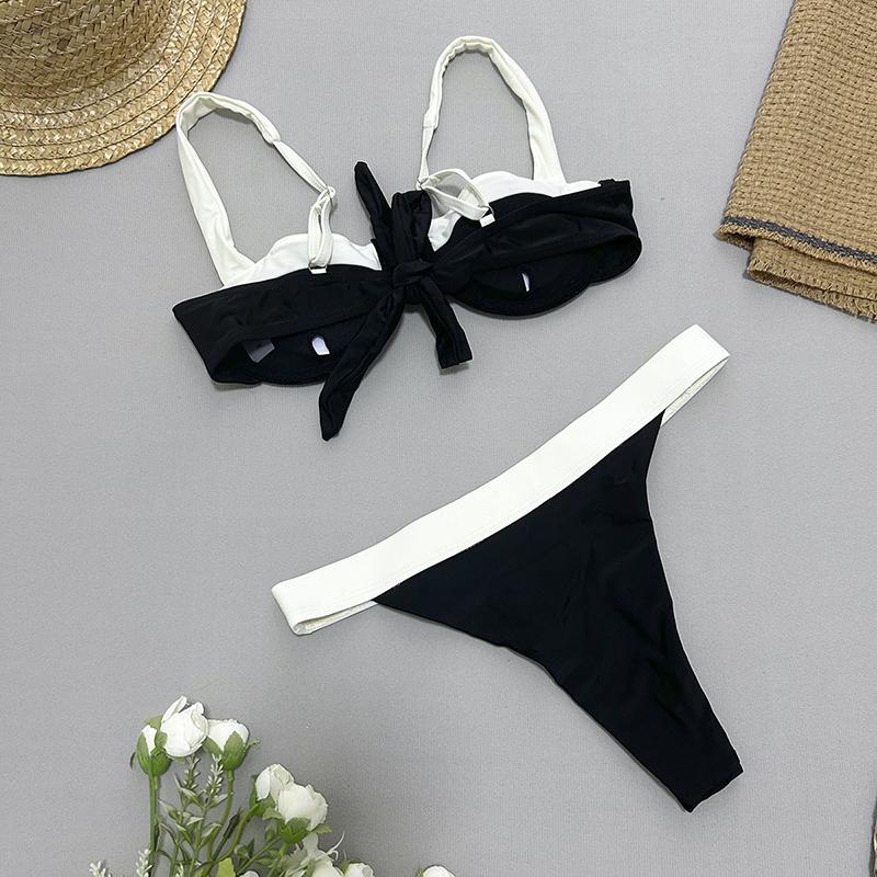 Black White Two Piece Bikinis Set Sexy Swimwear Women Micro Biquini Swimsuit Female Bathing Suit Bodysuit Summer Beach Wear