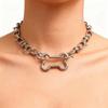 Bone Inspired Clasp Necklace Smooth Alloy Finish Clavicle Chain Multipurpose Jewelry Gift For Fashion Enthusiasts