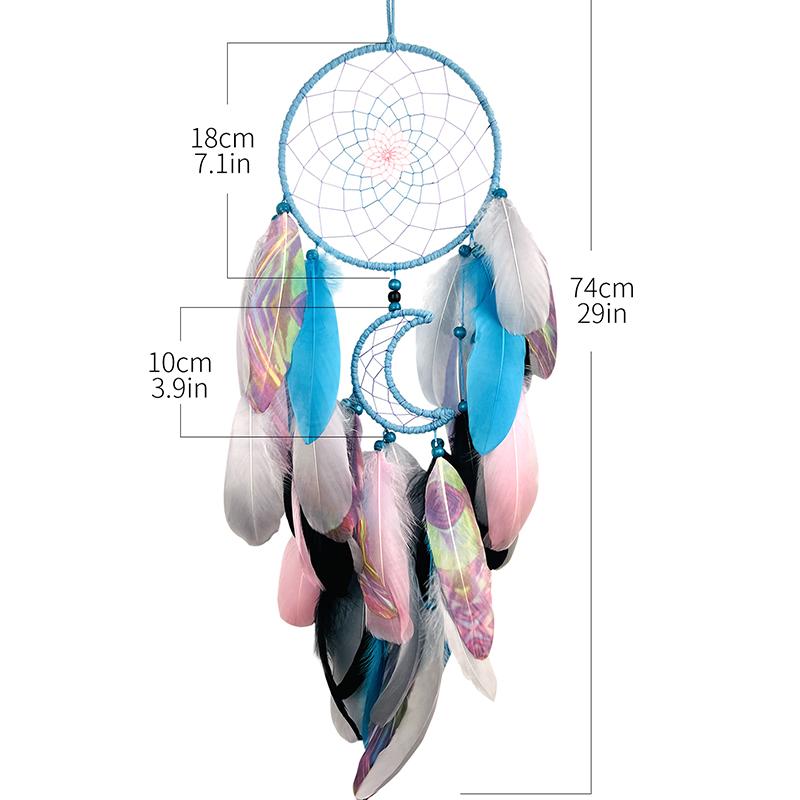 Dream Catcher Hand-woven Colorful Feather Wind Chimes Living Room Bedroom Background Wall Decoration Festival Gifts Home Decor