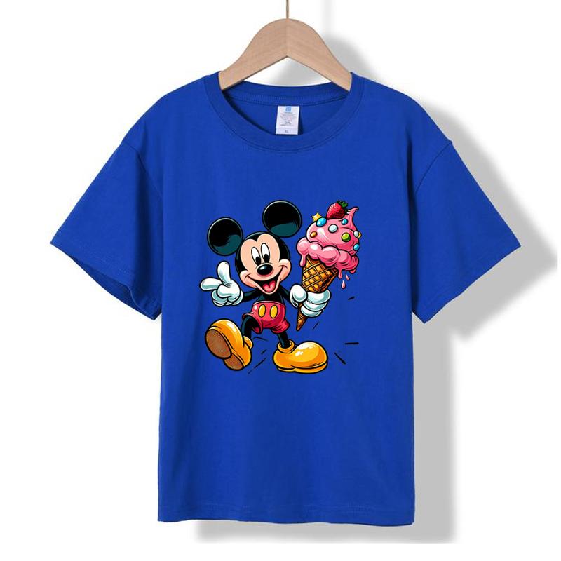 MC-33 MINISO 2026 Summer New Printed Cotton Round Neck T-shirt for Children Aged 1-16, Boys and Girls