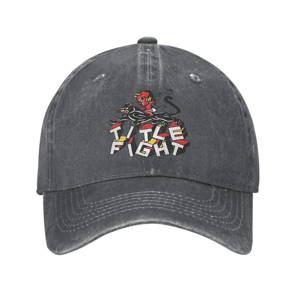 Washed Baseball Cap Title Fights  Summer Hip Hop Hats For Unisex-Teens  Classic Running Hippie Sun Baseball Caps