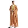 Men's Embroidered Chiffon Robe, TH834 - Long-Sleeved Arabic Tassel Design with Gold Beads