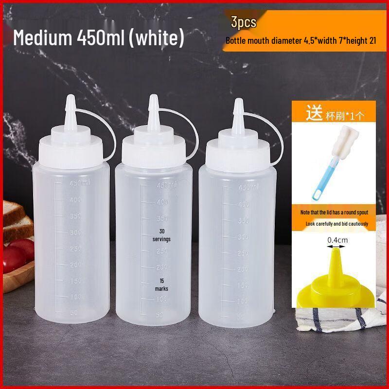 Plastic Squeeze Bottles for Dressings & Sauces 3 x 450ml