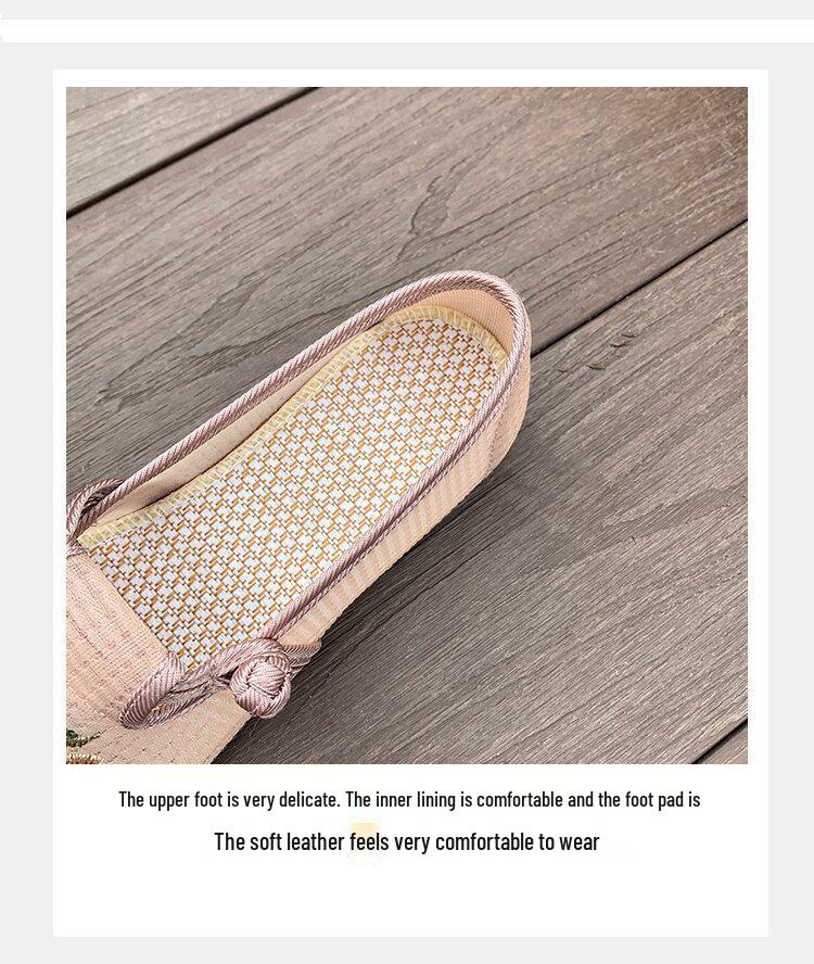 Women's Embroidered Slip-on Mesh Breathable Shoes with Soft Sole