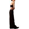 Calvin Klein Simple Wide Leg Breathable Comfortable High Waist Knitted Sports Pants Women Bottoms Black 404F606-001