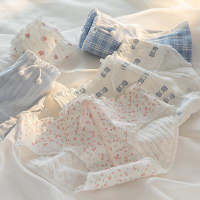 Cotton Panties Women's Underwear Panty Fashion Thread Bow  Briefs Lovely Girl Seamless Underpants Female Lingerie Selling