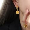 18K Gold-Plated Retro Geometric Titanium Steel Earrings - Versatile Long Style