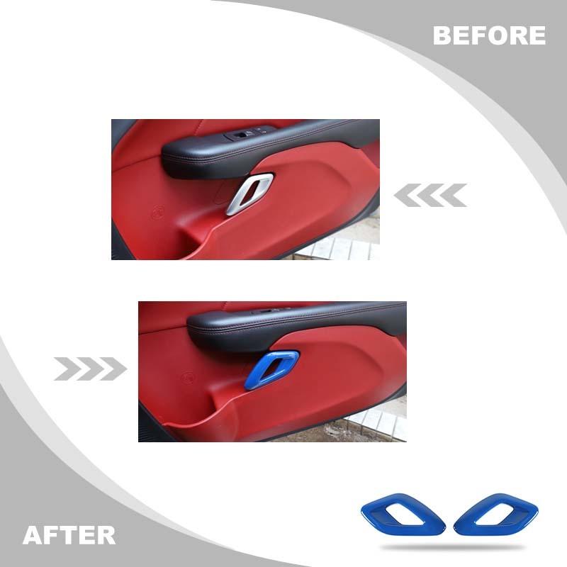 Pegatinas de cubierta decorativa para manija de puerta interior, aptas para Dodge Challenger 2015 Up, accesorios de coche ABS