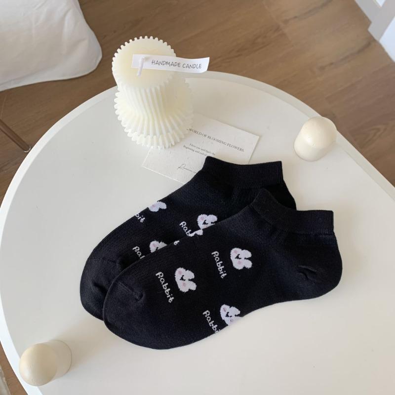 Frühling Sommer Dünne Damen Kurze Socken Polka Dots Niedliche Cartoon Wursthund Stickerei Bootssocken Reine Baumwolle Kurz Trendige Socken