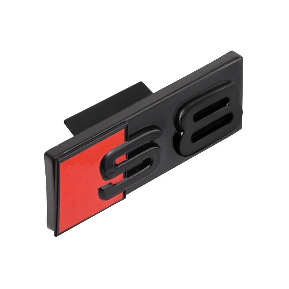 3D S3 S4 S5 S6 S7 S8 Logo ABS Car Front Grille Badge Sticekr Decoration For Audi SQ3 SQ5 SQ7 SQ8 W12 V6 RS3 RS4 RS5 RS6 RS7 RS8
