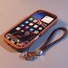 Adequado para Iphone Capa de Celular 3D Fofa Cor Marrom Café Borda Ondulada com Cordão Capa de Silicone Macio Presente Perfeito para Amigas