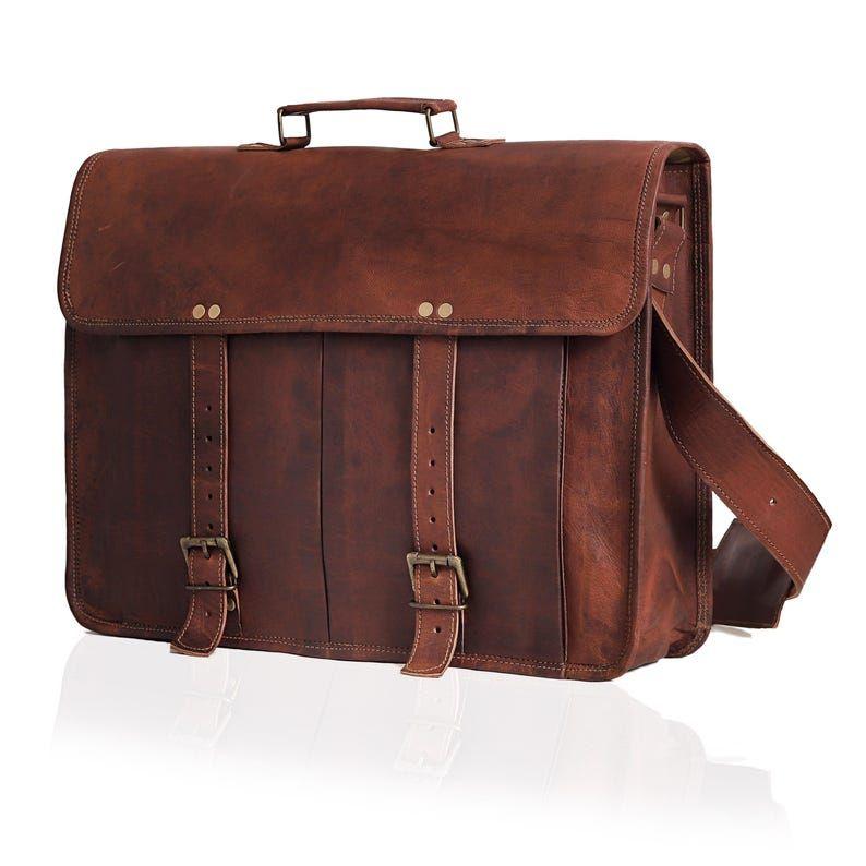 Leather Messenger Bag Laptop Bag for Men and Women Office School Bag Personalized Gift Bag Crossbody Bag Satchel Shoulder Bag Christmas Gift