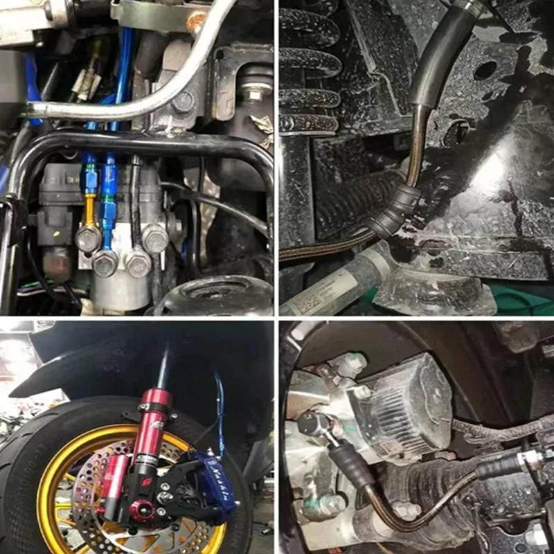 PTFE Brake Hose Braided Stainless Steel Motorcycle Brake Oil Line AN3 Universal For Motorbike Modified